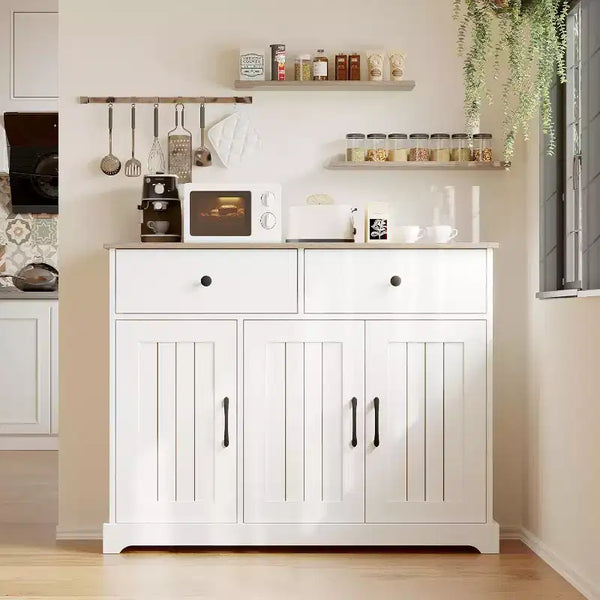 Mobile credenza da 42,5" per fattoria - Credenza con cassetti e ripiano regolabile per sala da pranzo