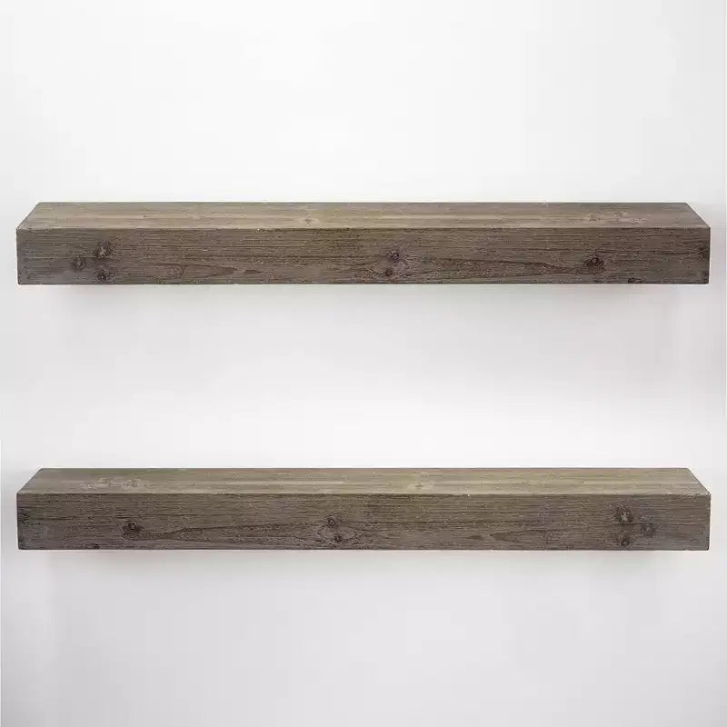 Mensole Galleggianti da Parete in Legno Rustico Grande 8" x 36" Grigio - American Art Decor