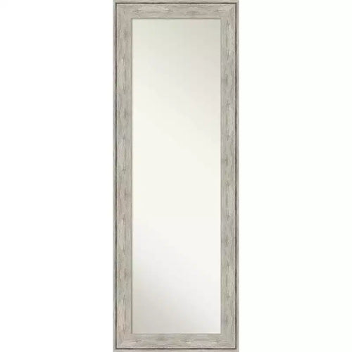 19" x 53" Crackled Framed On the Door Mirror Metallic - Amanti Art: Polystyrene Full Body, Over Door Mount