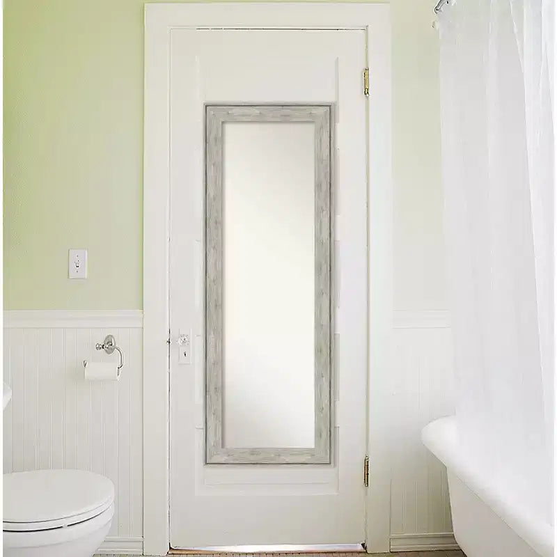 Specchio da porta metallizzato con cornice "screpolata" 19" x 53" - Amanti Art: Corpo intero in polistirolo, Montaggio sopraporta