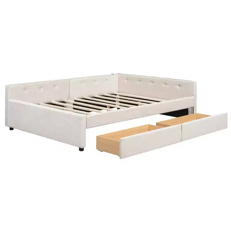 Letto imbottito con piattaforma Queen Size e porte USB