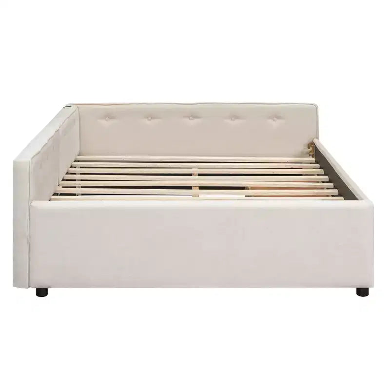 Letto imbottito con piattaforma Queen Size e porte USB