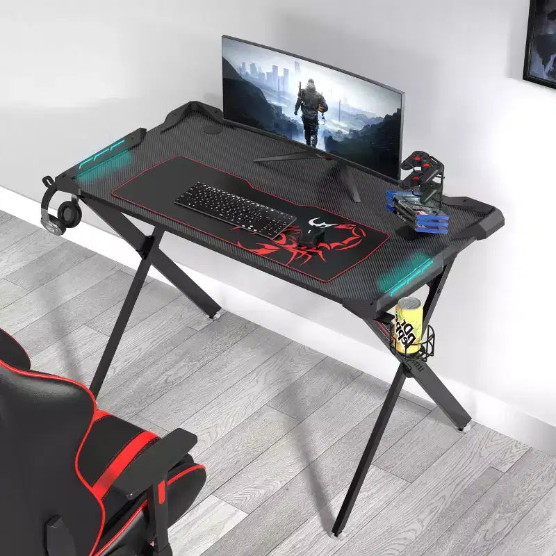 Scrivania da gaming 43x23 con gambe a X