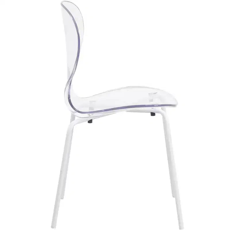 Set da pranzo 5 pezzi Tavolo da pranzo rotondo, 4 sedie da pranzo in plastica Gambe bianche