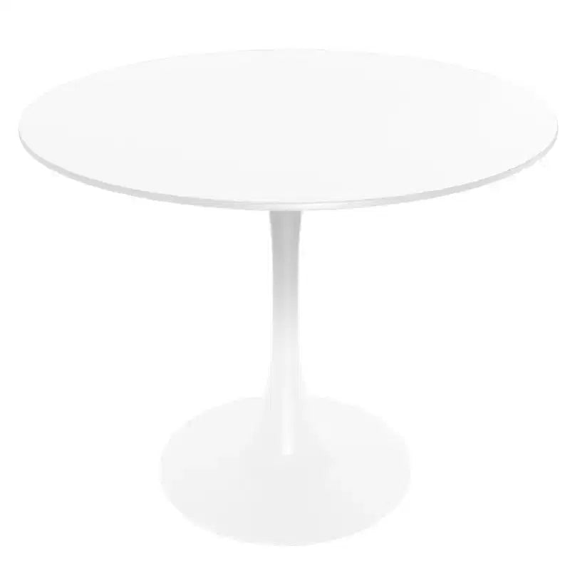 Set da pranzo 5 pezzi Tavolo da pranzo rotondo, 4 sedie da pranzo in plastica Gambe bianche