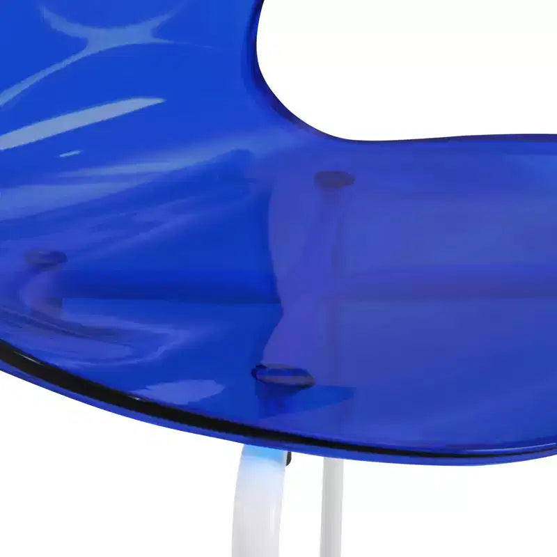 Set da pranzo 5 pezzi Tavolo da pranzo rotondo, 4 sedie da pranzo in plastica Gambe bianche