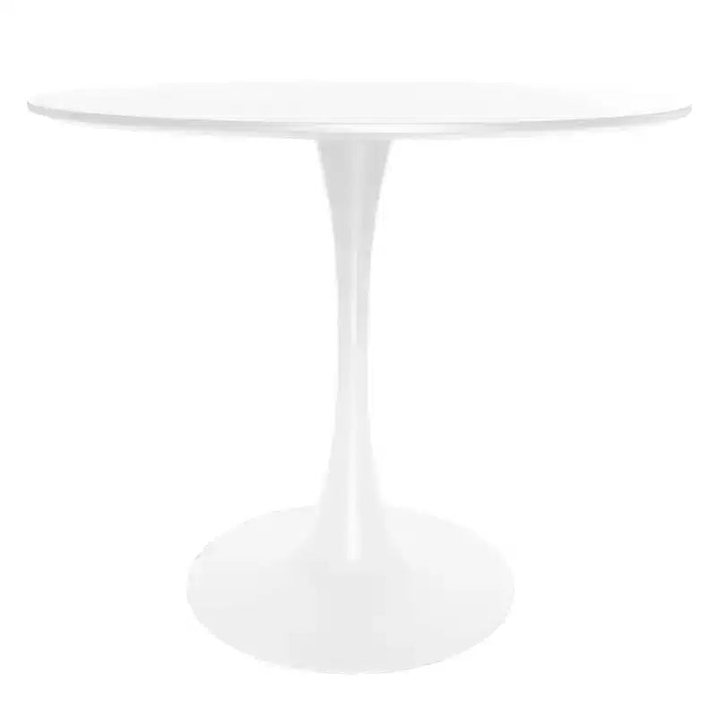 Set da pranzo 5 pezzi Tavolo da pranzo rotondo, 4 sedie da pranzo in plastica Gambe bianche