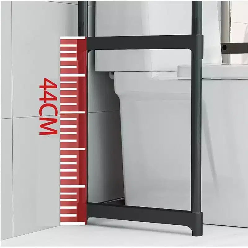 Scaffale alto da bagno a 3 ripiani, organizer salvaspazio sopra il WC con struttura in ferro per asciugamani e accessori