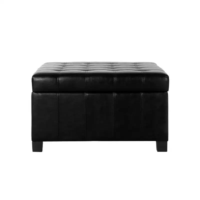 Pouf Contenitore Rigby Contemporaneo Rivestito in Similpelle Trapuntata a Bottoni