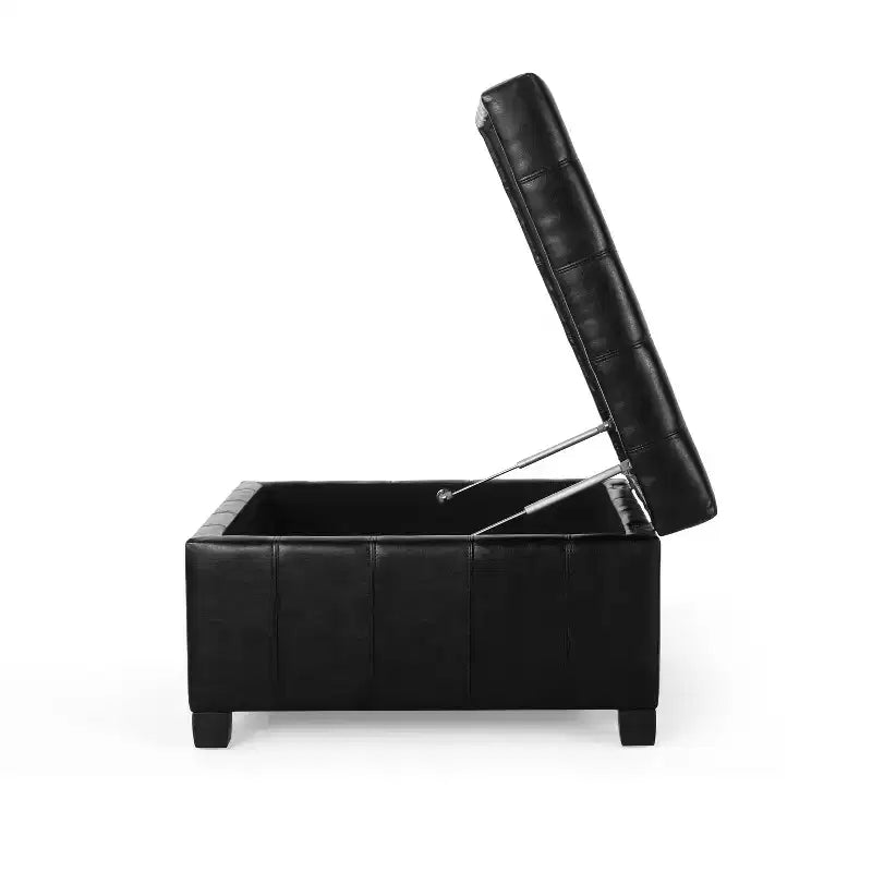 Pouf Contenitore Rigby Contemporaneo Rivestito in Similpelle Trapuntata a Bottoni