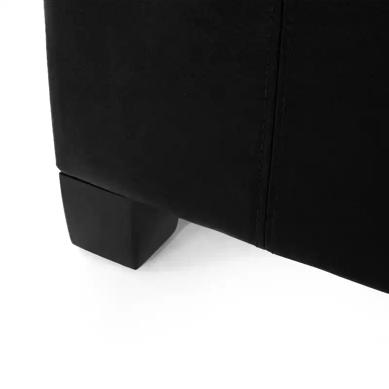 Pouf Contenitore Rigby Contemporaneo Rivestito in Similpelle Trapuntata a Bottoni