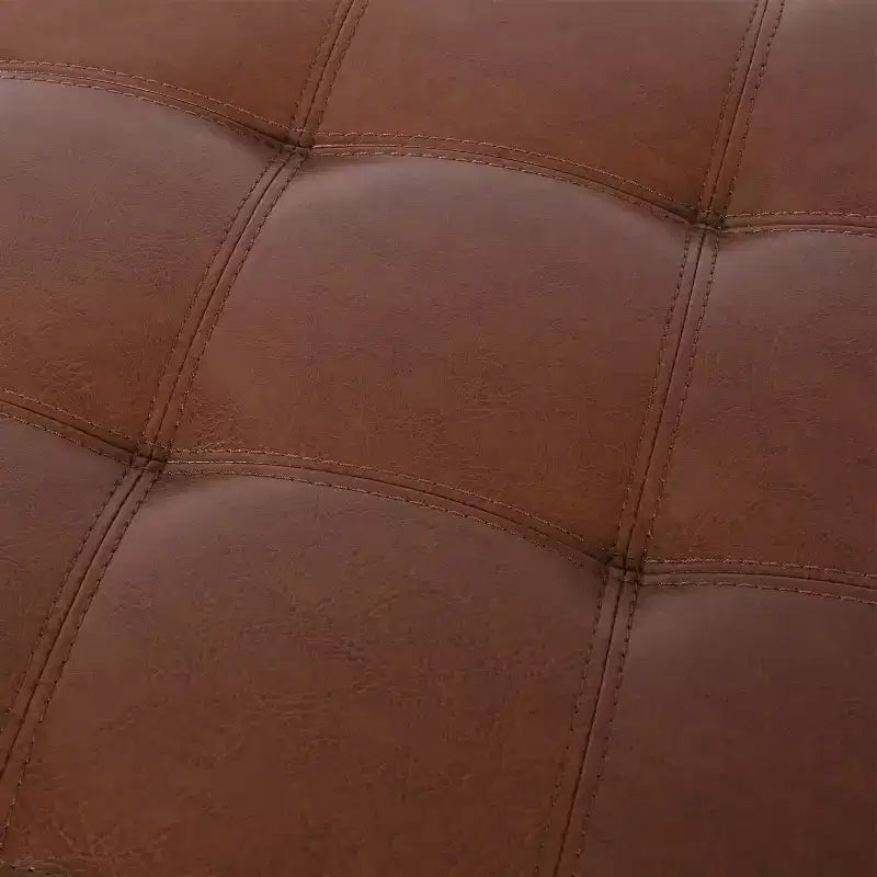 Pouf Contenitore Rigby Contemporaneo Rivestito in Similpelle Trapuntata a Bottoni