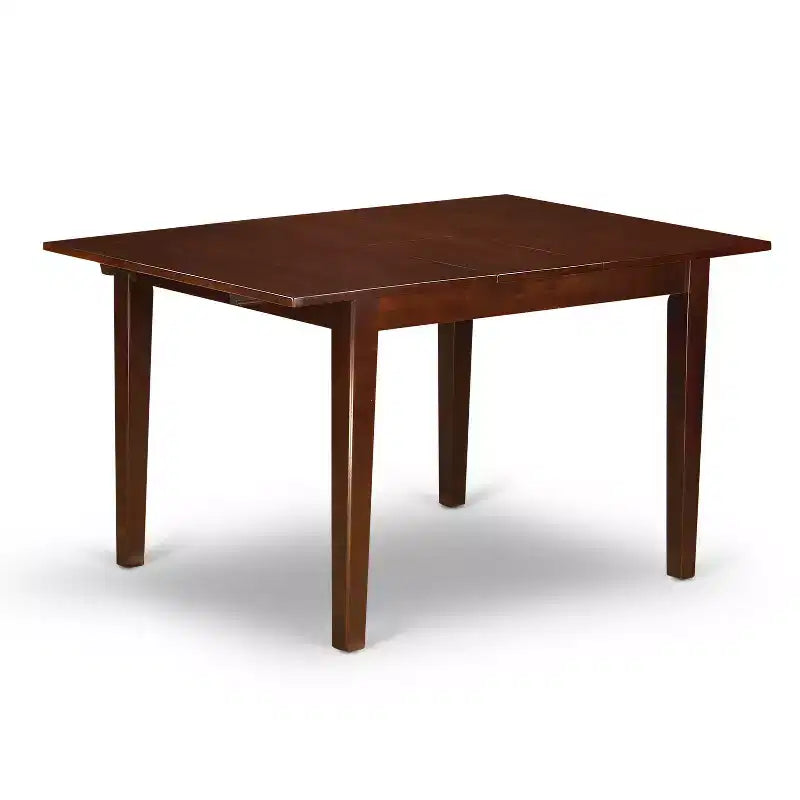 Set - tavolo con prolunga da 30 cm e sedie da pranzo, mogano
