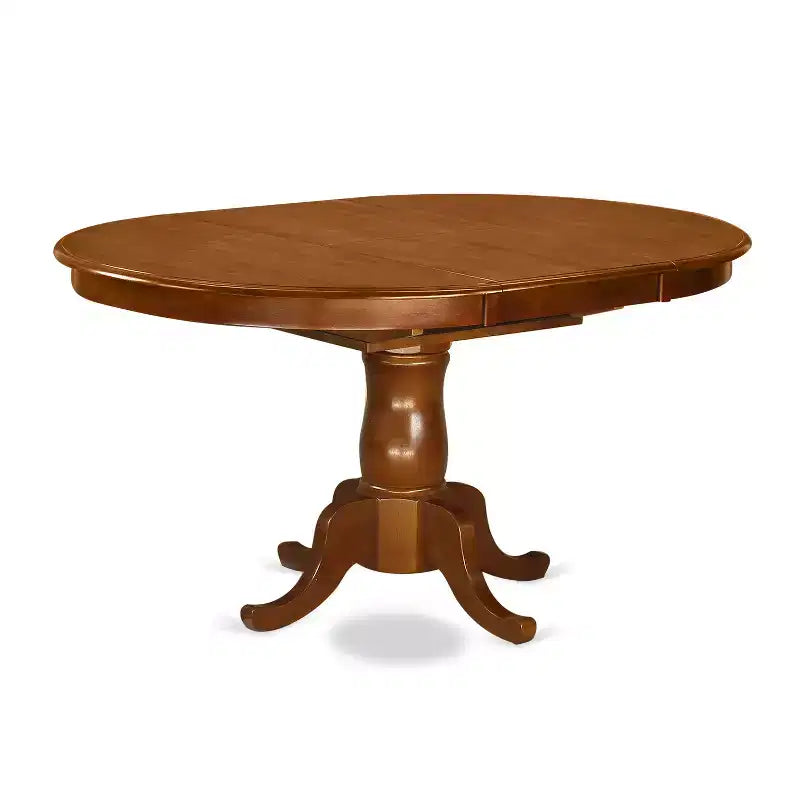 Set tavolo da pranzo con tavolo allungabile da 18 foglie e sedie da cucina, marrone sella