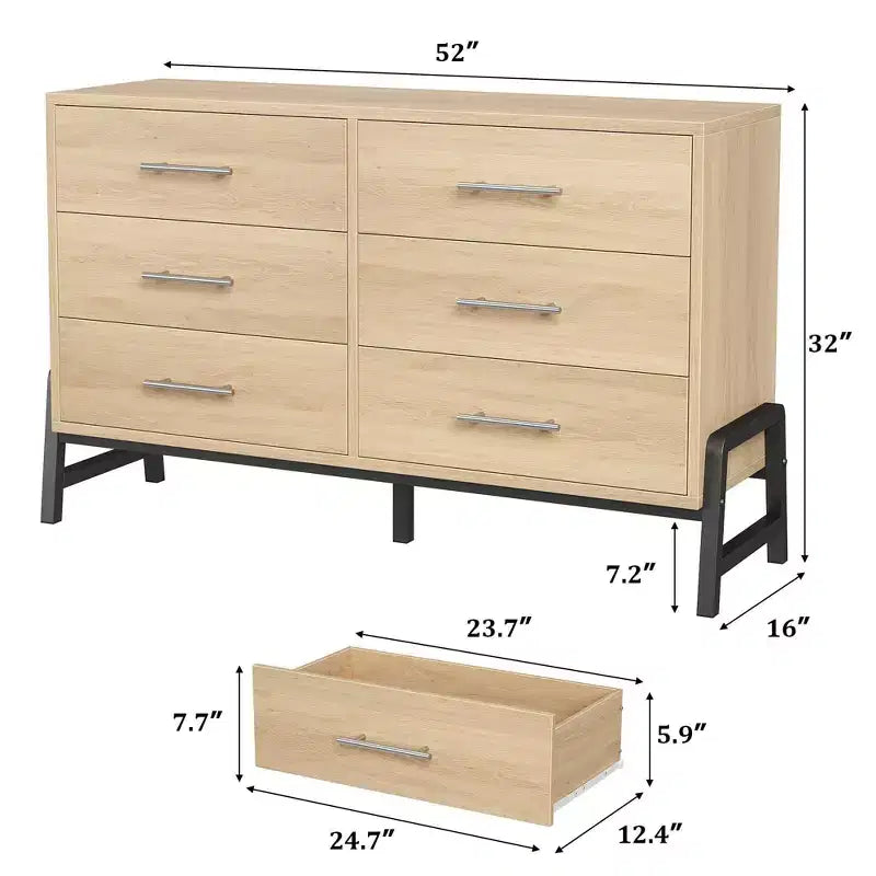 Cassettiera in legno da 52" con ampio cassetto e armadio contenitore, cassettiera verticale per soggiorno, camera da letto, ingresso
