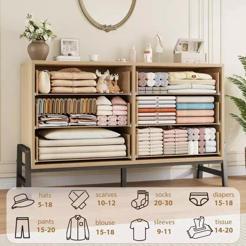 Cassettiera in legno da 52" con ampio cassetto e armadio contenitore, cassettiera verticale per soggiorno, camera da letto, ingresso