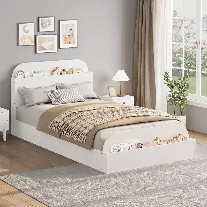 Divano Letto Singolo con Secondo Letto Estraibile, Struttura Imbottita con Cassetti Contenitori, Letto Moderno per Soggiorno o Camera da Letto