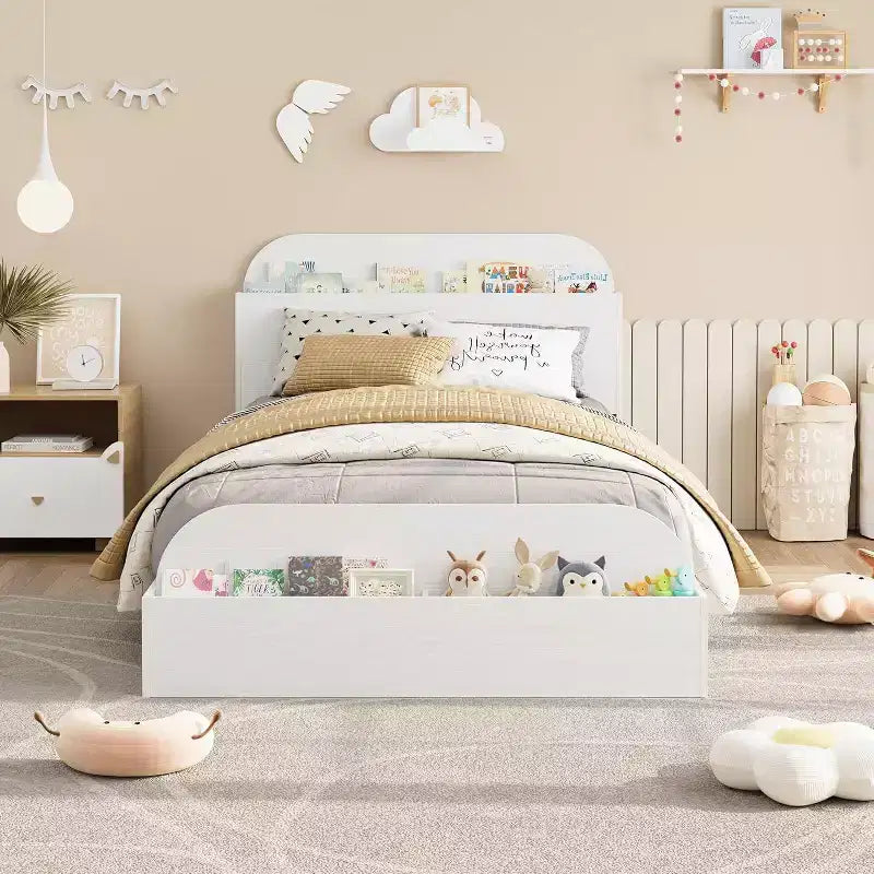 Divano Letto Singolo con Secondo Letto Estraibile, Struttura Imbottita con Cassetti Contenitori, Letto Moderno per Soggiorno o Camera da Letto