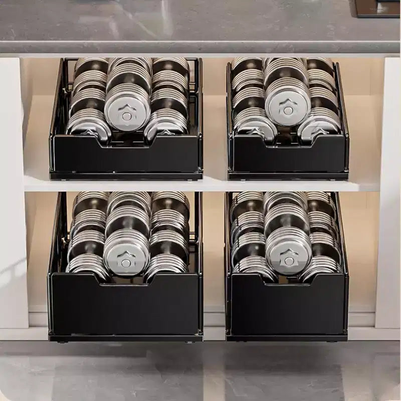 Organizzatore estraibile per armadietti da cucina, ripiani estraibili per dispensa, cassetti estraibili in metallo senza foratura