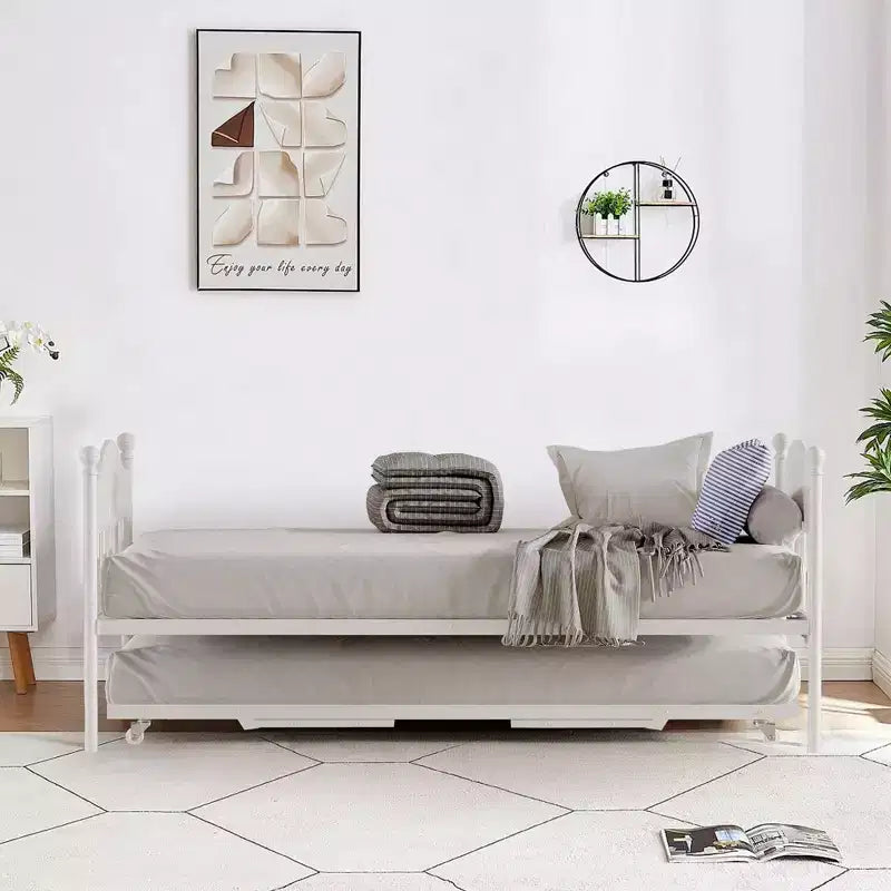 con letto estraibile, letto singolo in metallo, struttura del divano letto con letto estraibile pieghevole, piattaforma con robuste doghe in acciaio per soggiorno, camera da letto
