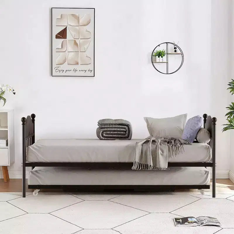 con letto estraibile, letto singolo in metallo, struttura del divano letto con letto estraibile pieghevole, piattaforma con robuste doghe in acciaio per soggiorno, camera da letto