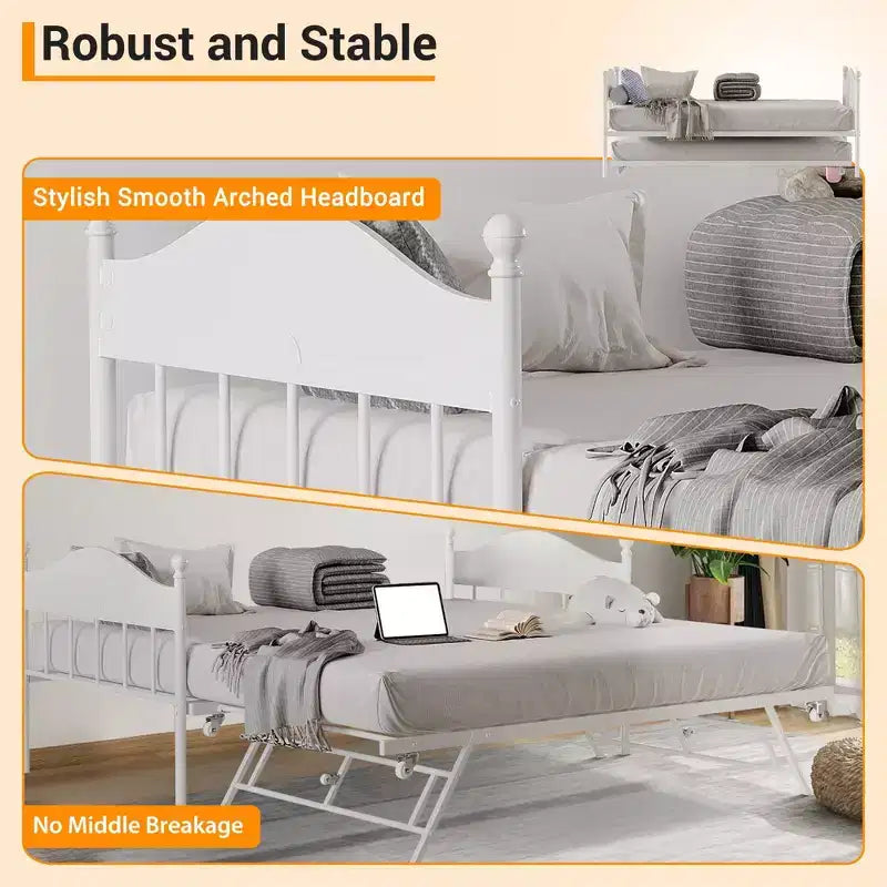 con letto estraibile, letto singolo in metallo, struttura del divano letto con letto estraibile pieghevole, piattaforma con robuste doghe in acciaio per soggiorno, camera da letto
