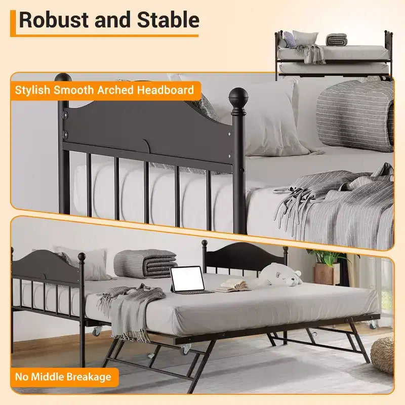 con letto estraibile, letto singolo in metallo, struttura del divano letto con letto estraibile pieghevole, piattaforma con robuste doghe in acciaio per soggiorno, camera da letto
