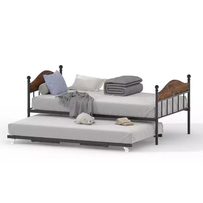 con letto estraibile, letto singolo in metallo, struttura del divano letto con letto estraibile pieghevole, piattaforma con robuste doghe in acciaio per soggiorno, camera da letto