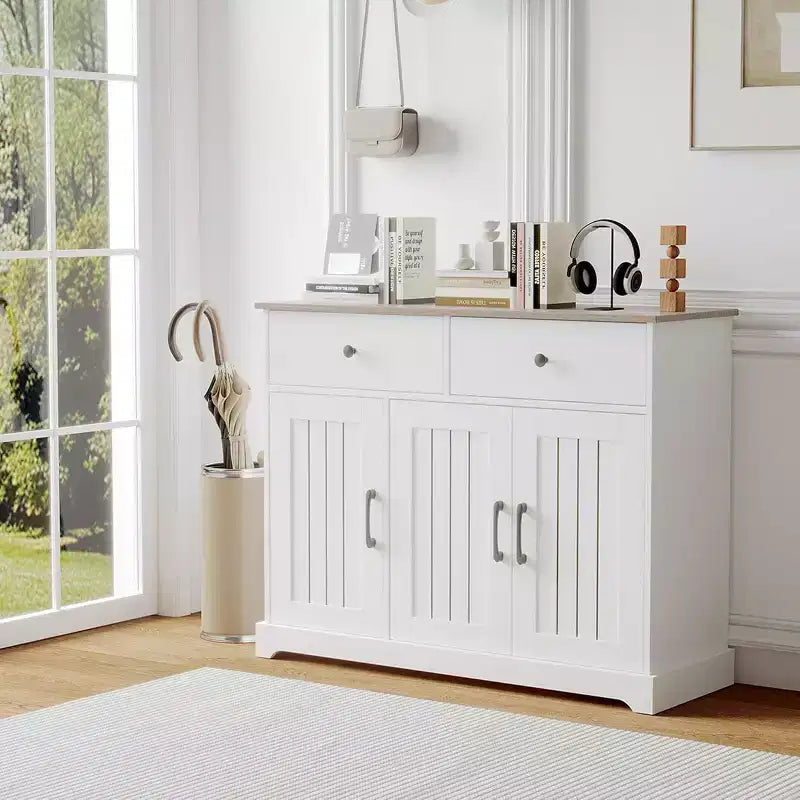 Mobile credenza da 42,5" per fattoria - Credenza con cassetti e ripiano regolabile per sala da pranzo