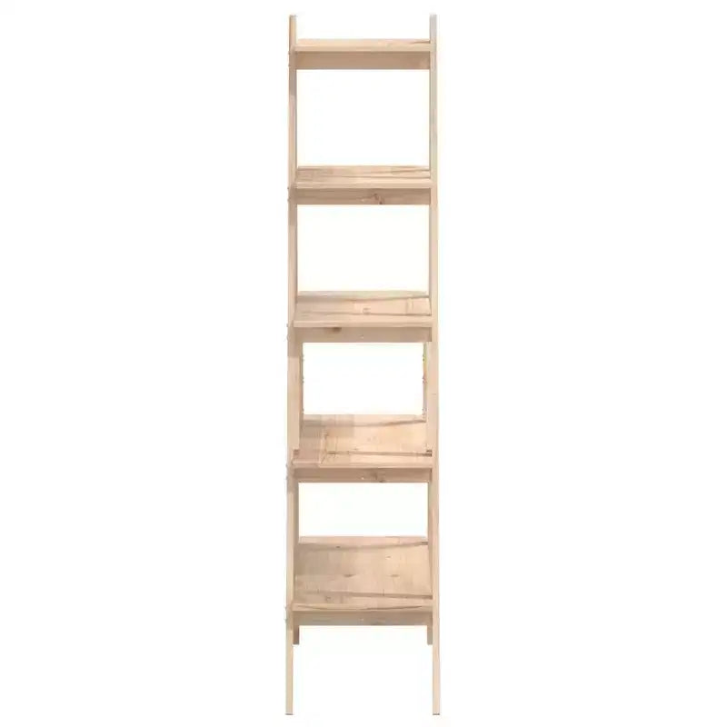 Libreria a giorno a 5 ripiani a forma di A, in legno massello di pino
