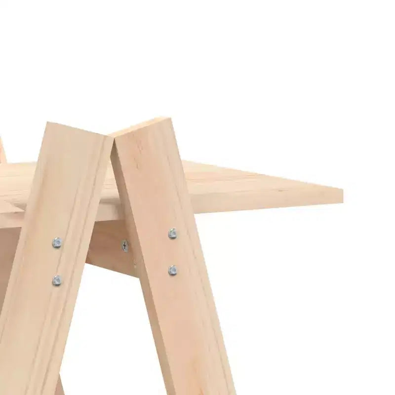 Libreria a giorno a 5 ripiani a forma di A, in legno massello di pino