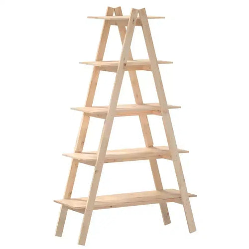 vidaXL 5-Tier Shelf Free Standing A-shape Display Bookcase Solid Wood Pine