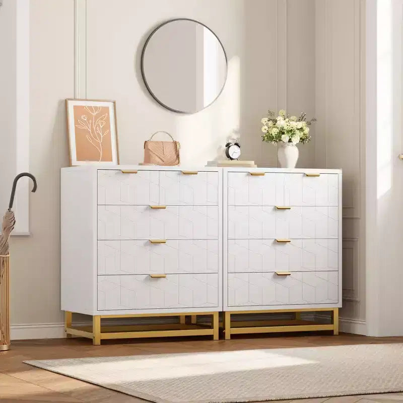 per camera da letto, comò nero a 5 cassetti con gambe in metallo, ampio organizer moderno per soggiorno e ingresso