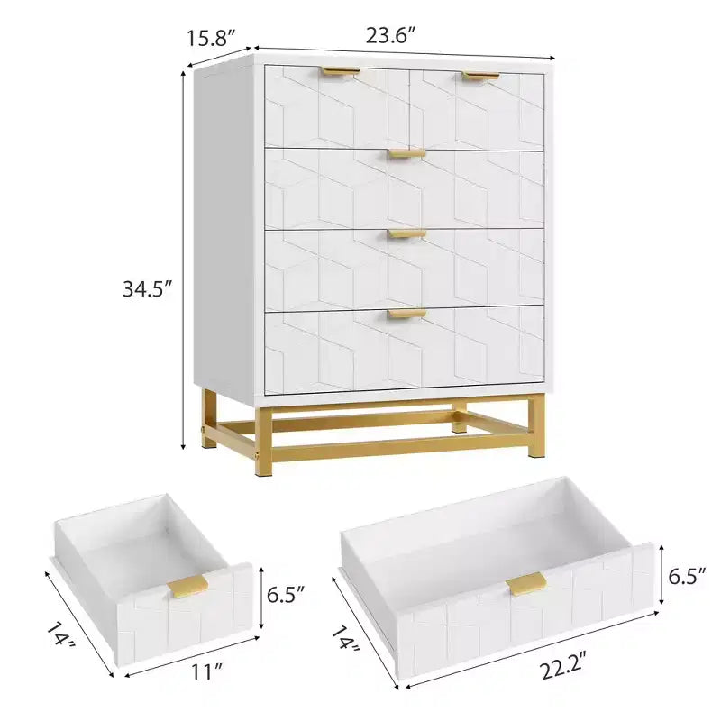 per camera da letto, comò nero a 5 cassetti con gambe in metallo, ampio organizer moderno per soggiorno e ingresso
