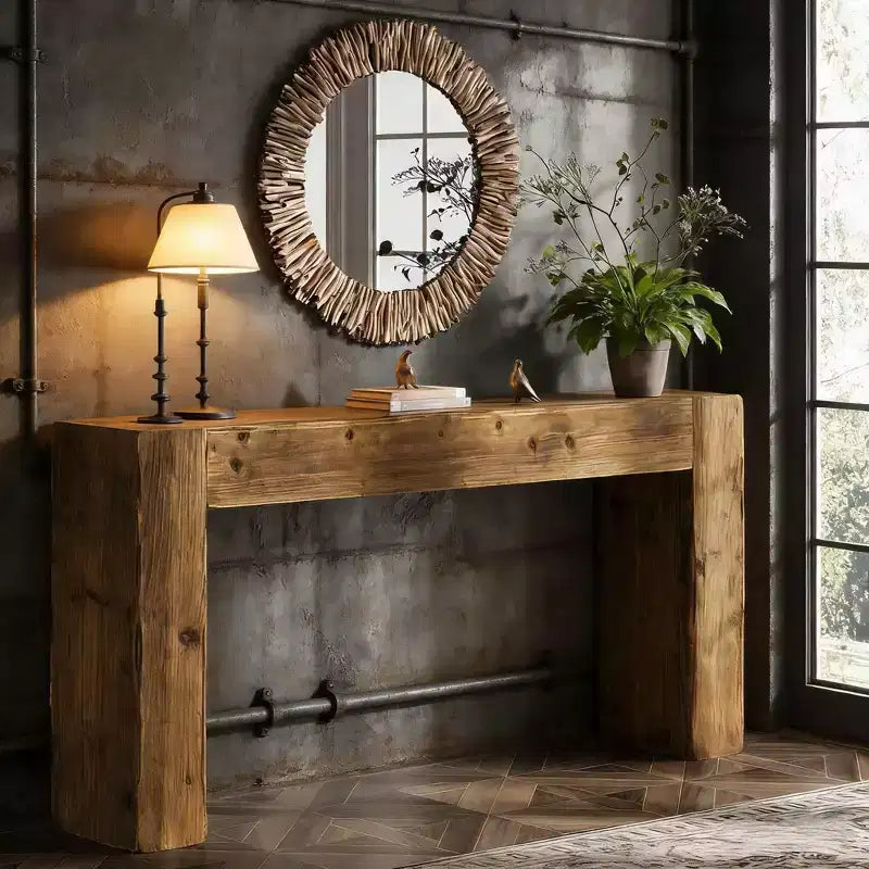 Tavolo da ingresso/foyer in legno massello, stile rustico