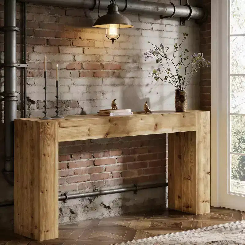 Tavolo da ingresso/foyer in legno massello, stile rustico