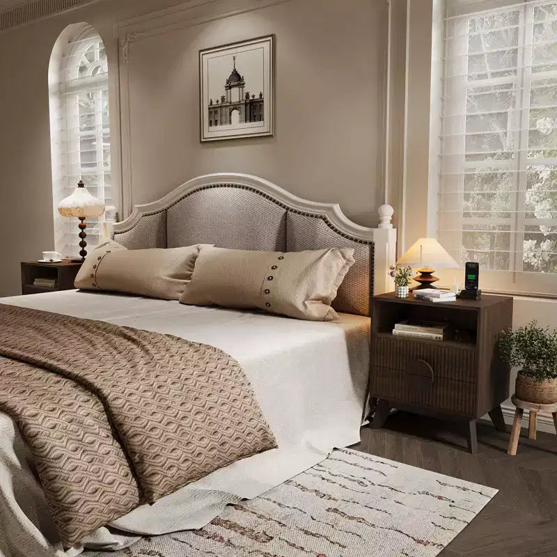 Comodino moderno scanalato, Comodino in legno, Tavolino, Cassetti e ripiano portaoggetti per soggiorno e camera da letto