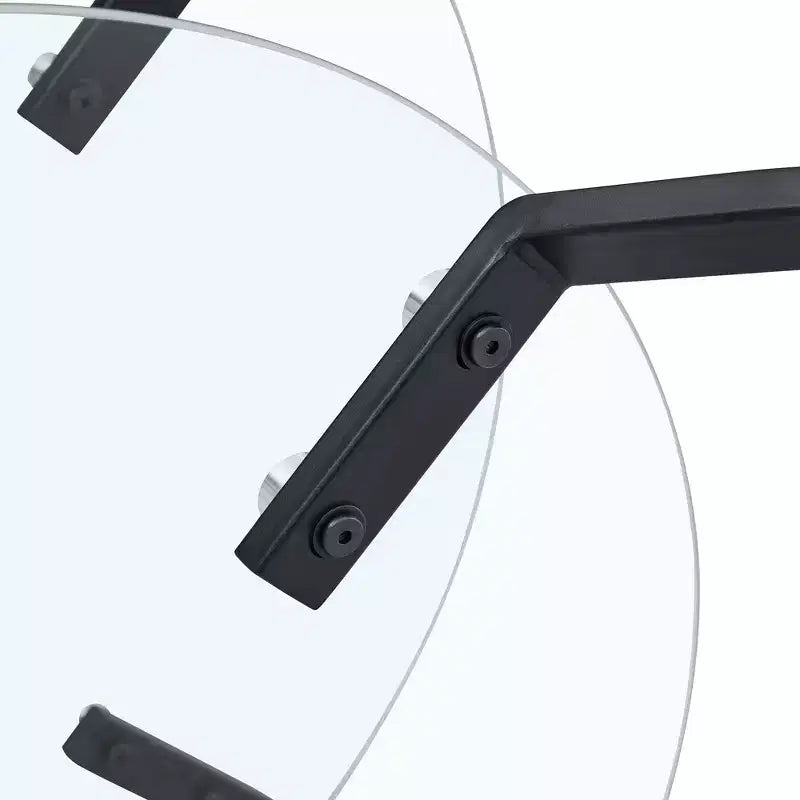 Tavolino da caffè retrò minimalista con struttura in metallo e doppio ripiano in vetro temperato, dimensioni 80x80x45 cm