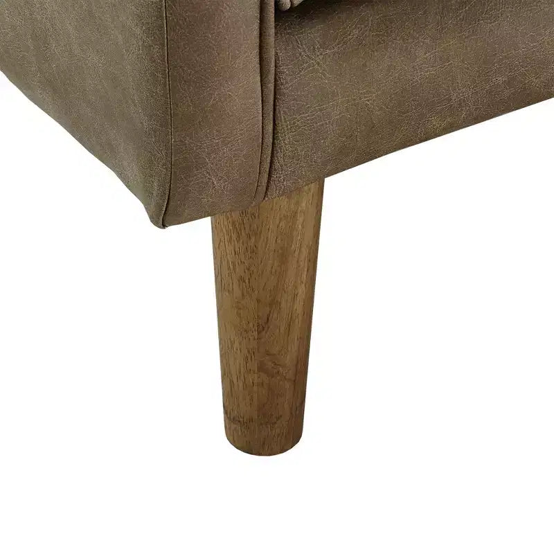Poltrona con accenti in pelle - Marrone chiaro - iNSPIRE Q