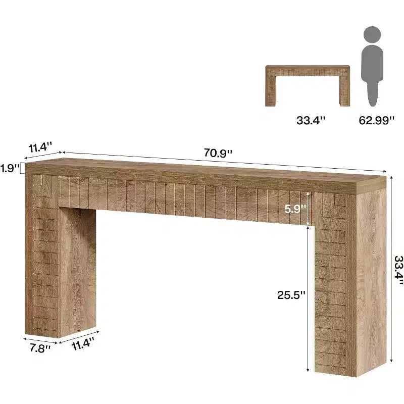 Tavolo Consolle Extra Lungo da 180 cm per Ingresso, Tavolo da Divano Stretto Dietro al Divano, Adatto per Corridoio, Foyer, Soggiorno