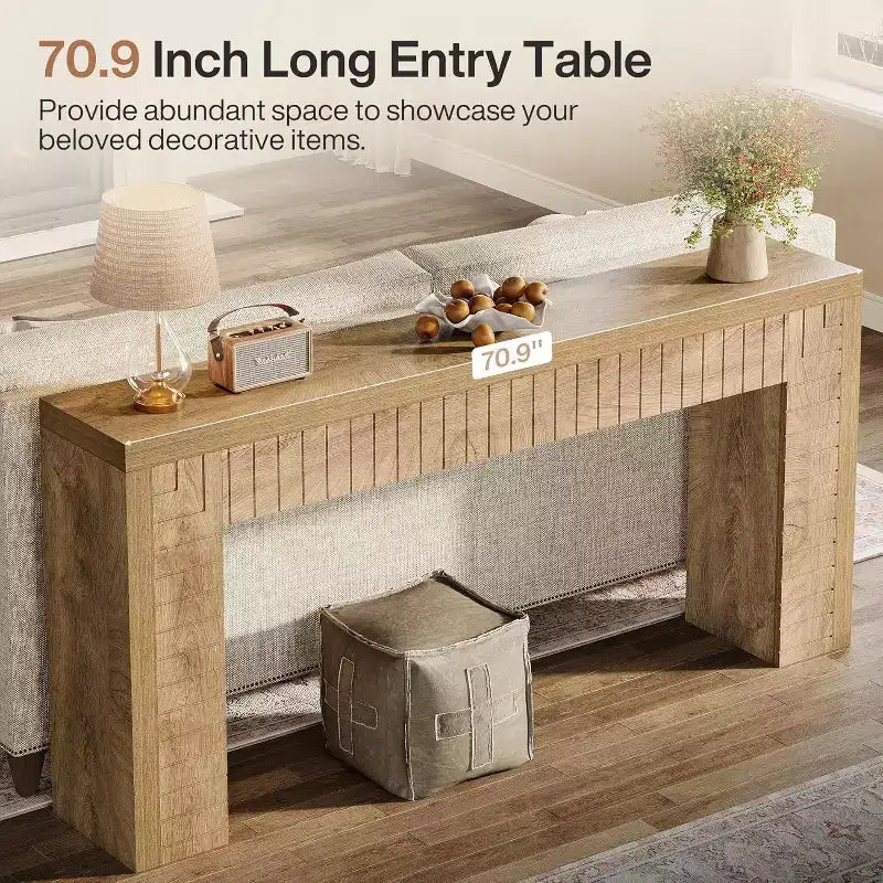 Tavolo Consolle Extra Lungo da 180 cm per Ingresso, Tavolo da Divano Stretto Dietro al Divano, Adatto per Corridoio, Foyer, Soggiorno