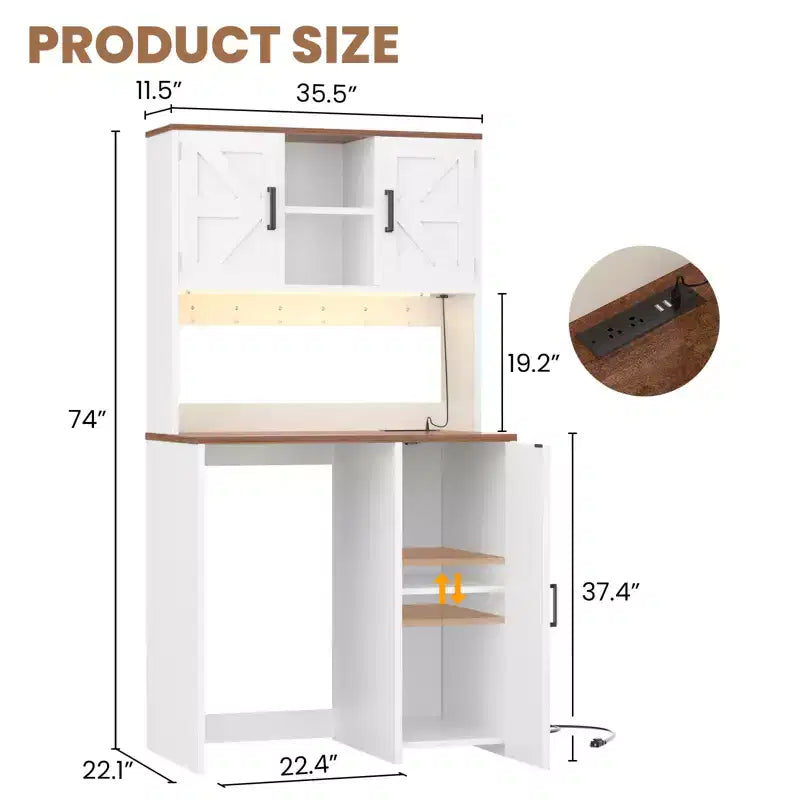Mobiletto con spazio per mini frigo, mobiletto bar per caffè con ripiano contenitore