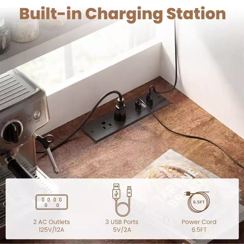 Mobiletto con spazio per mini frigo, mobiletto bar per caffè con ripiano contenitore