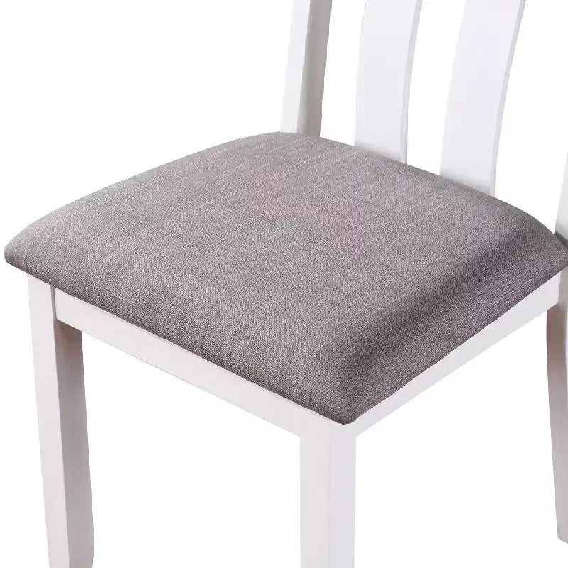 + Set da 5 pezzi Seawhisper per sala da pranzo, stile Transizionale, Bianco/Grigio: Legno massello, Sedie imbottite, Stile Cottage