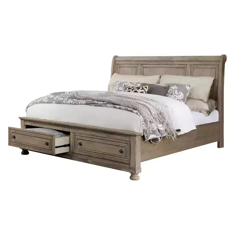 Set 2 pezzi letto Queen e cassettiera grigio - HOMES: Inside + Out