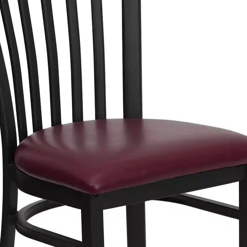 Sedia da ristorante Flash Furniture con schienale in metallo stile School House, colore nero
