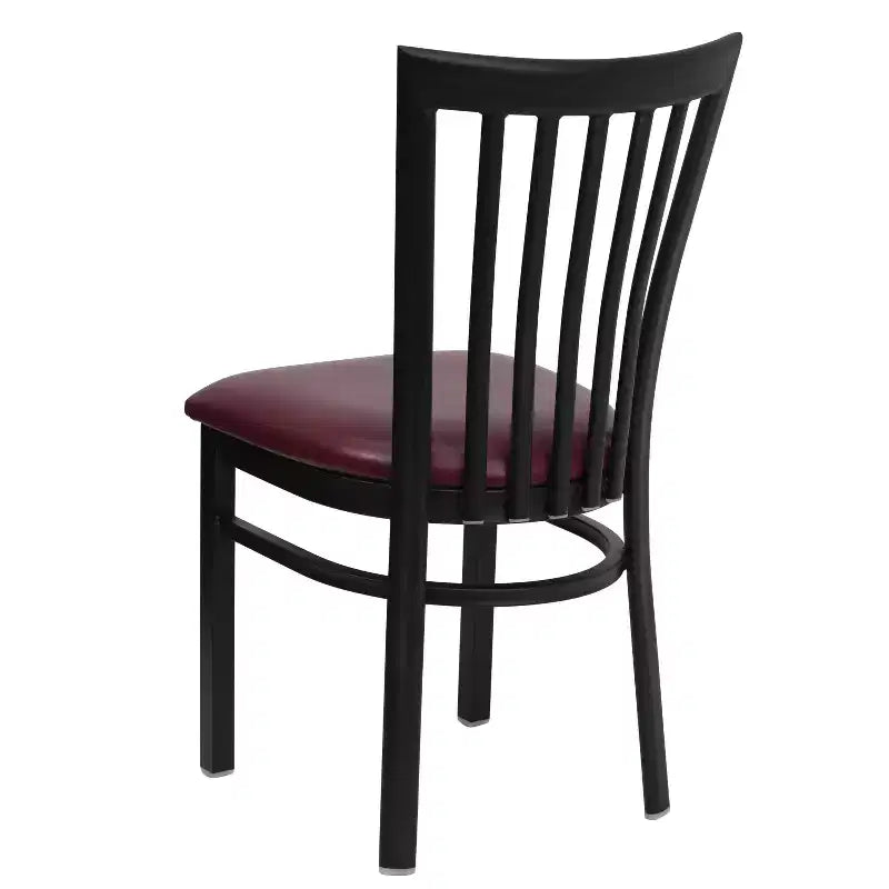 Sedia da ristorante Flash Furniture con schienale in metallo stile School House, colore nero