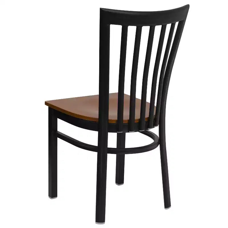 Sedia da ristorante Flash Furniture con schienale in metallo stile School House, colore nero