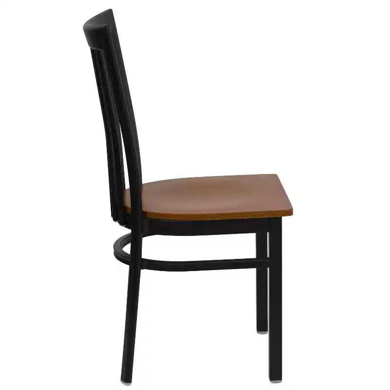 Sedia da ristorante Flash Furniture con schienale in metallo stile School House, colore nero