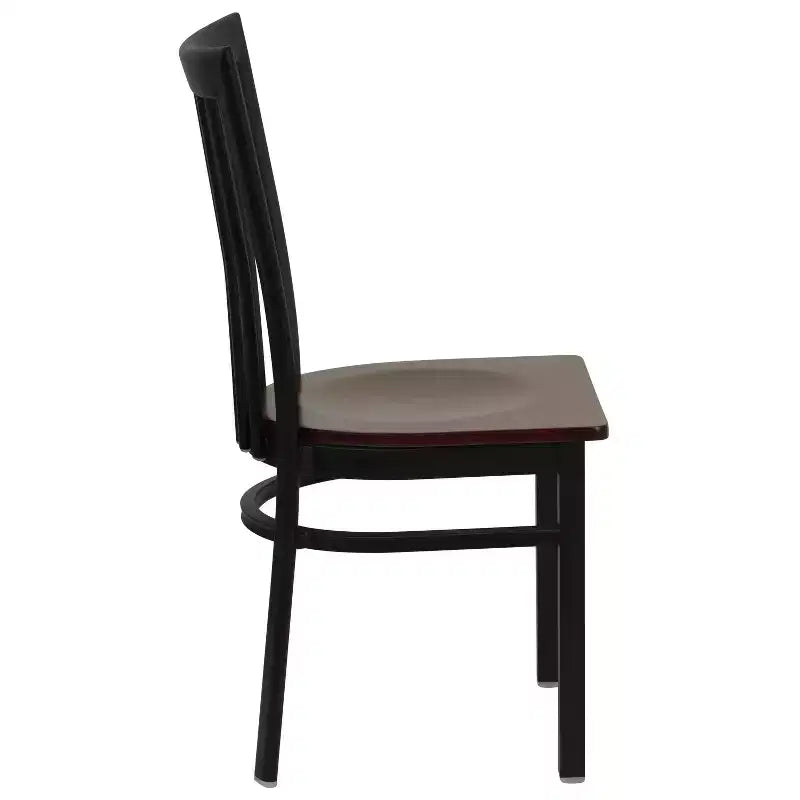 Sedia da ristorante Flash Furniture con schienale in metallo stile School House, colore nero